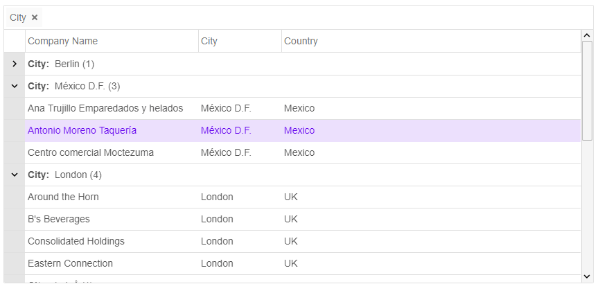 Blazor Grid Filter Row